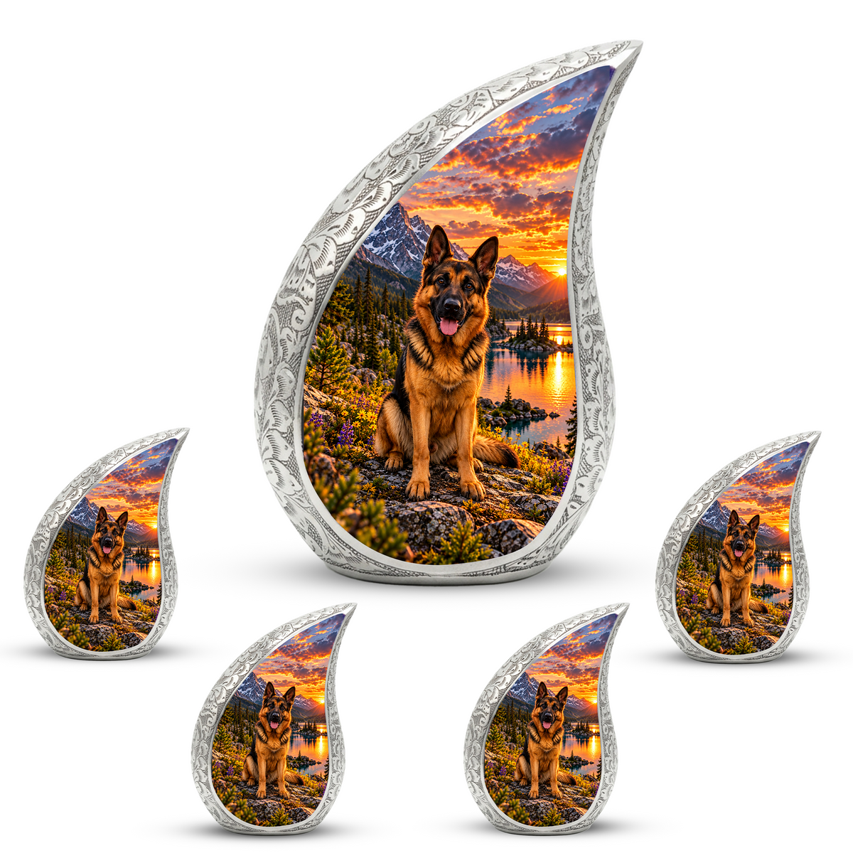 German Shepherd Cremation Urn for Ashes, Dog Memorial Urn, German Shepherd Adult Urn