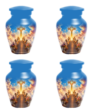 Christian Cross Cremation Urn for Ashes - Heavenly Stairway Memorial Urns