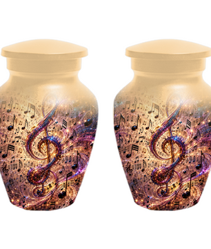 Musical Note Cremation Urn for Ashes  - Personalized Music Memorial keepsake for Adults