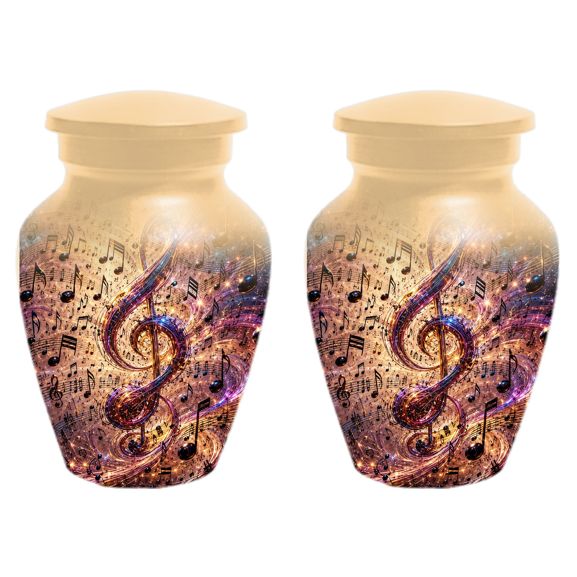 Musical Note Cremation Urn for Ashes  - Personalized Music Memorial keepsake for Adults