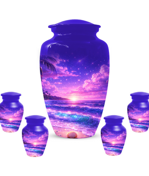 Personalized Beach Cremation Urn for Ashes | Ocean Wave Memorial Urn