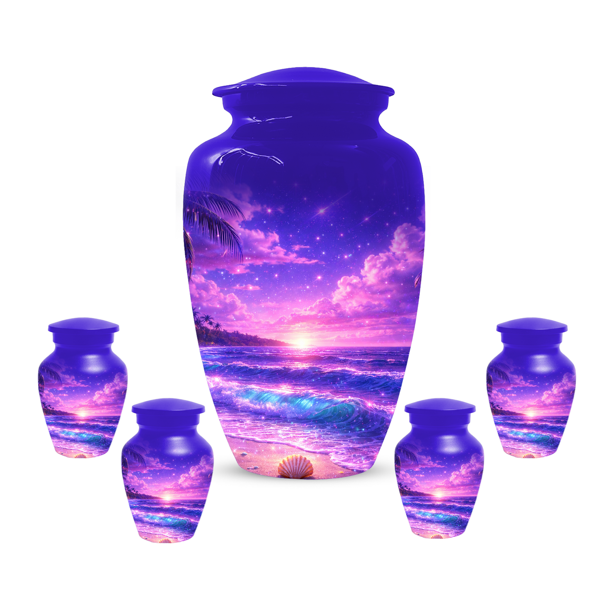 Personalized Beach Cremation Urn for Ashes | Ocean Wave Memorial Urn