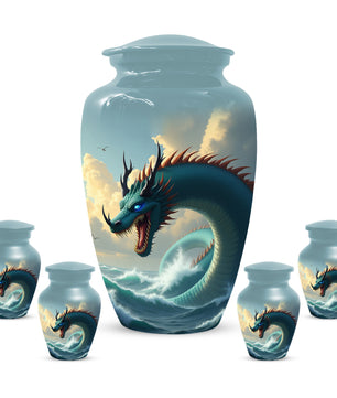 Ocean Dragon Urn for Adult Ashes – Fantasy Sea Dragon Cremation Urn | Memorial Urn
