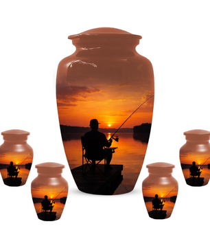 Fishing Cremation Urn for Dad | Personalized Gone Fishing Urn for Human Ashes