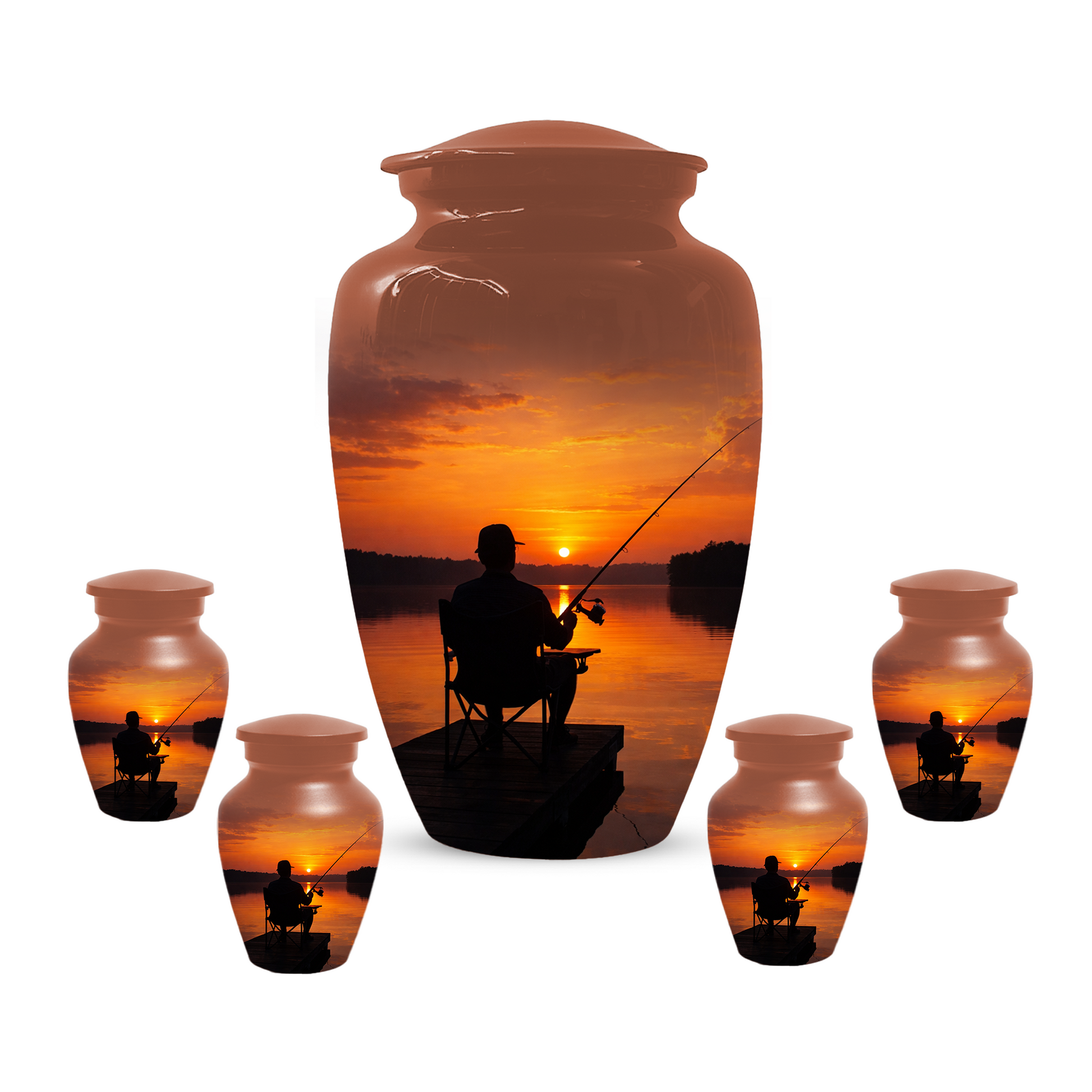 Fishing Cremation Urn for Dad | Personalized Gone Fishing Urn for Human Ashes