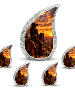 Cowboy Cremation Urn for Ashes, Western Horse Memorial Urn, Personalized Adult Urn