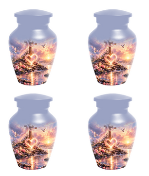 Christian Cremation Urn for Mom - Cross & Dove Extra Large Keepsake Urn