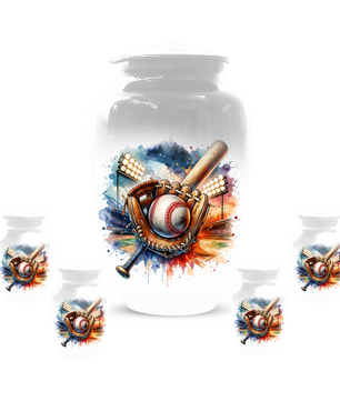 Personalized Baseball Urn for Ashes, Baseball Memorial Urn