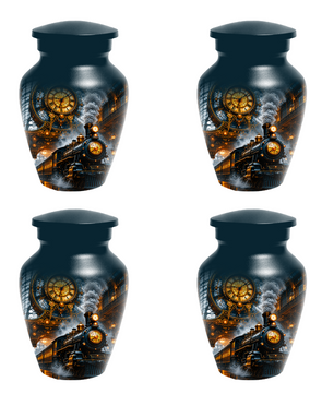 Train Cremation Urn for Men | Steam Locomotive Memorial Urn for Ashes Male