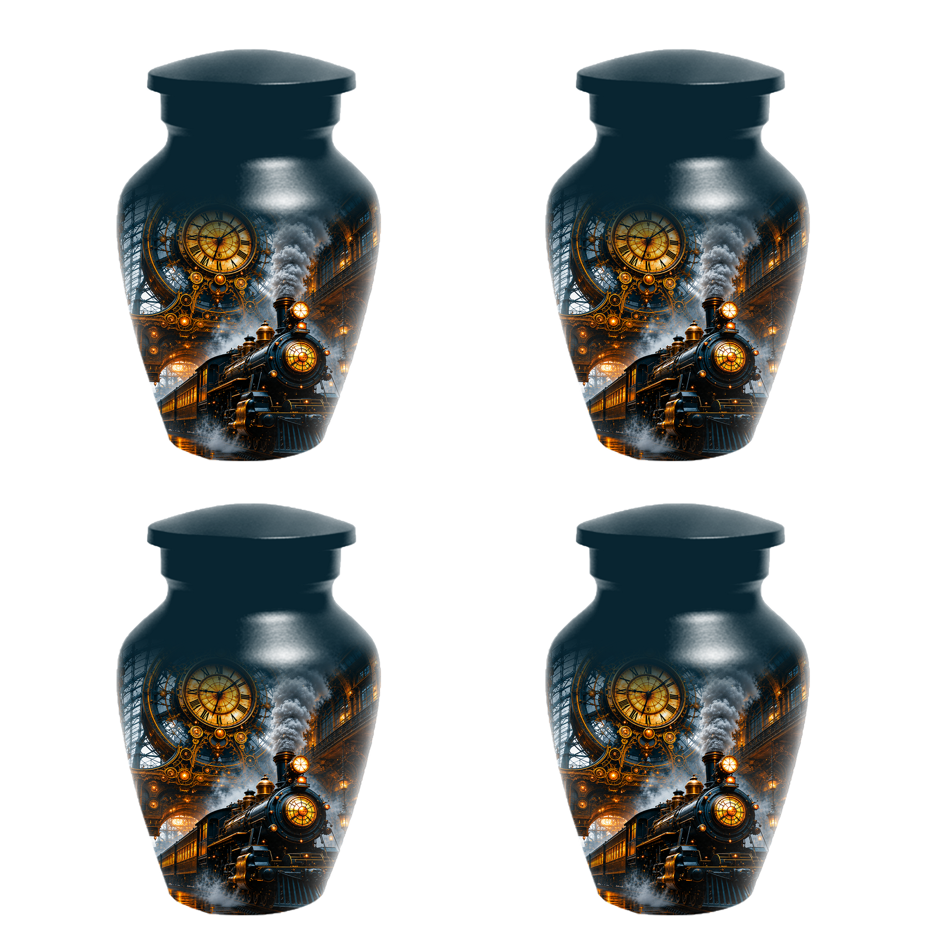 Train Cremation Urn for Men | Steam Locomotive Memorial Urn for Ashes Male