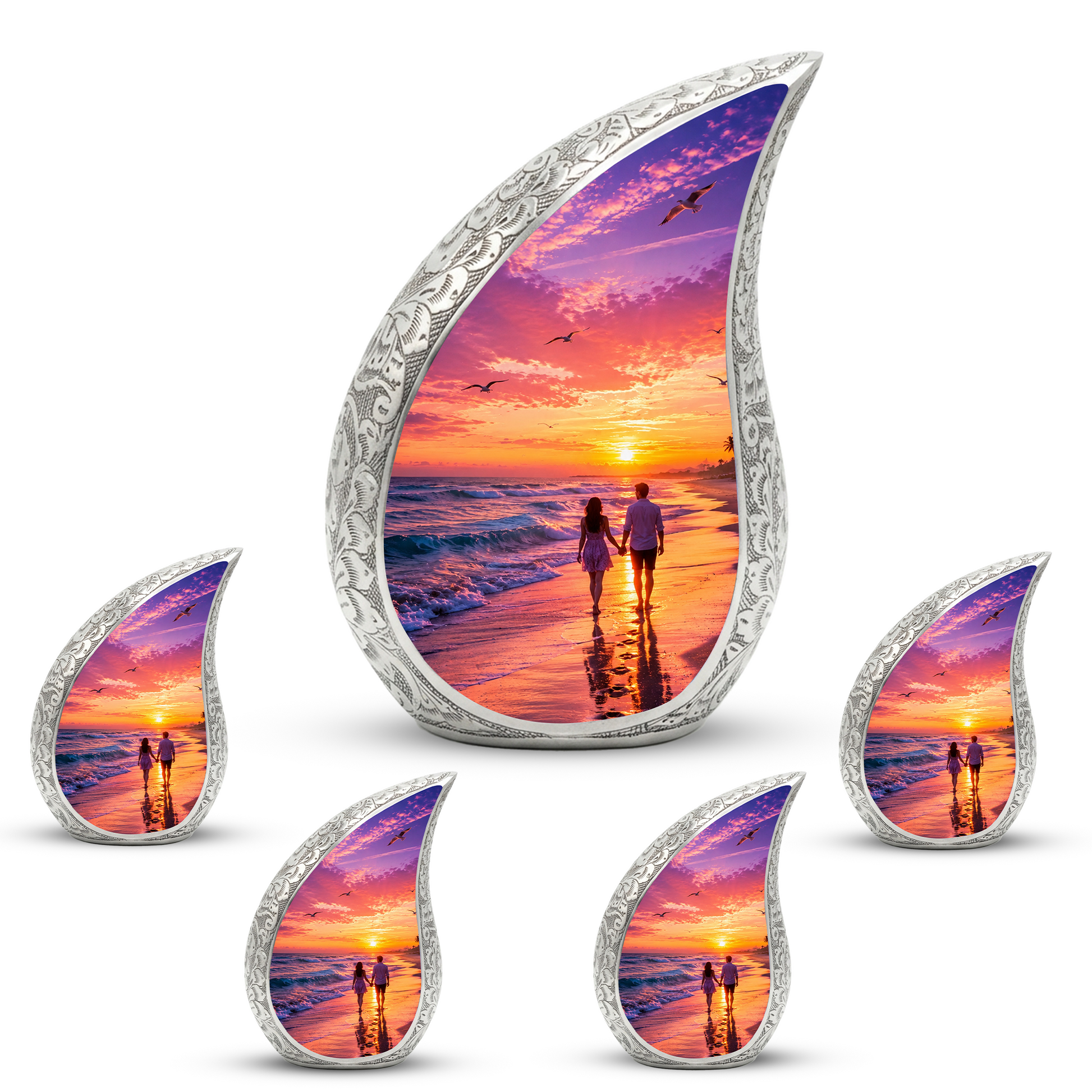 Beach Sunset Urn for Human Ashes | Ocean Sunset Cremation Urn