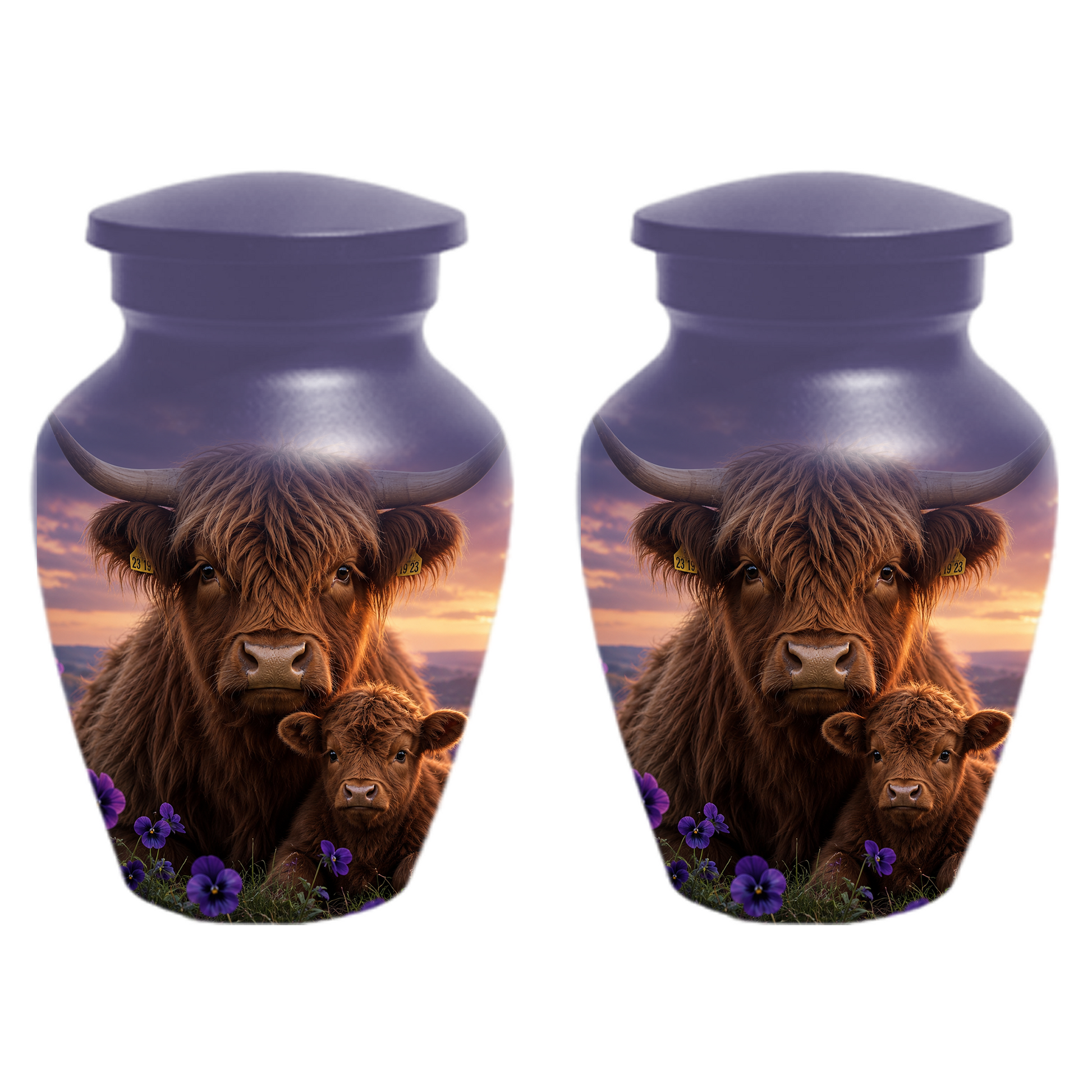 Highland Cow Cremation Urn for Ashes - Personalized Farm Animal Memorial