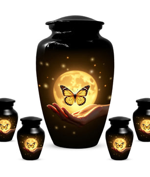 Beautiful Moon Butterfly Urn for Human Ashes | Moonlight Butterfly Cremation Urn