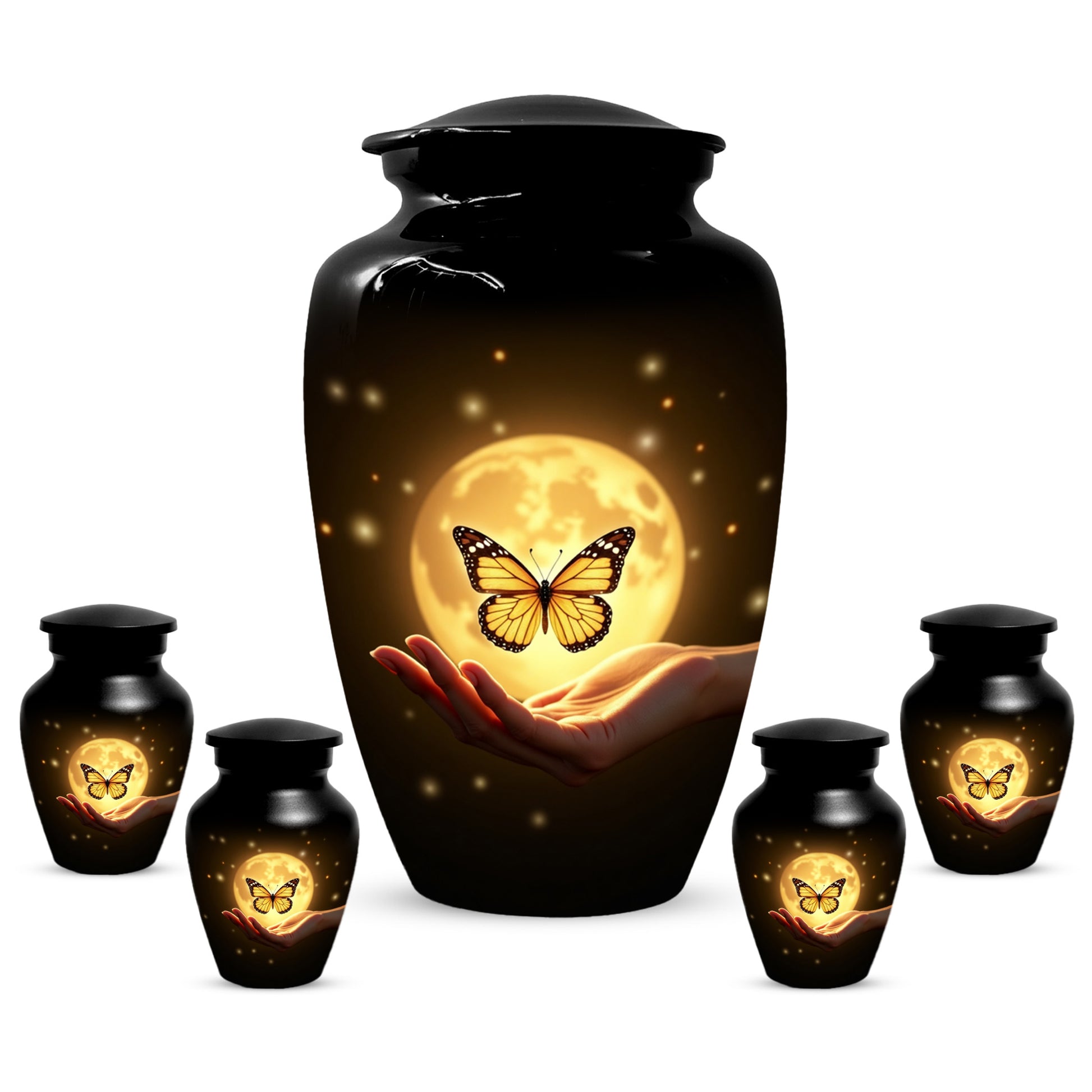 Beautiful Moon Butterfly Urn for Human Ashes | Moonlight Butterfly Cremation Urn
