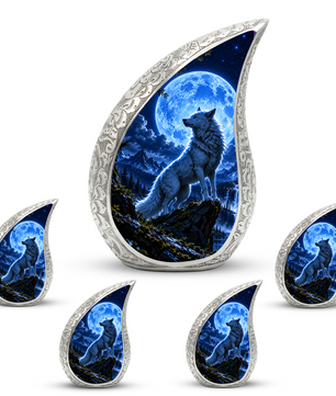Wolf Cremation Urn for Ashes | Blue Moon Wolf Adult keepsake urn