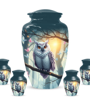 Personalized Owl Urn for Mom – Custom Owl Cremation Urn for Ashes