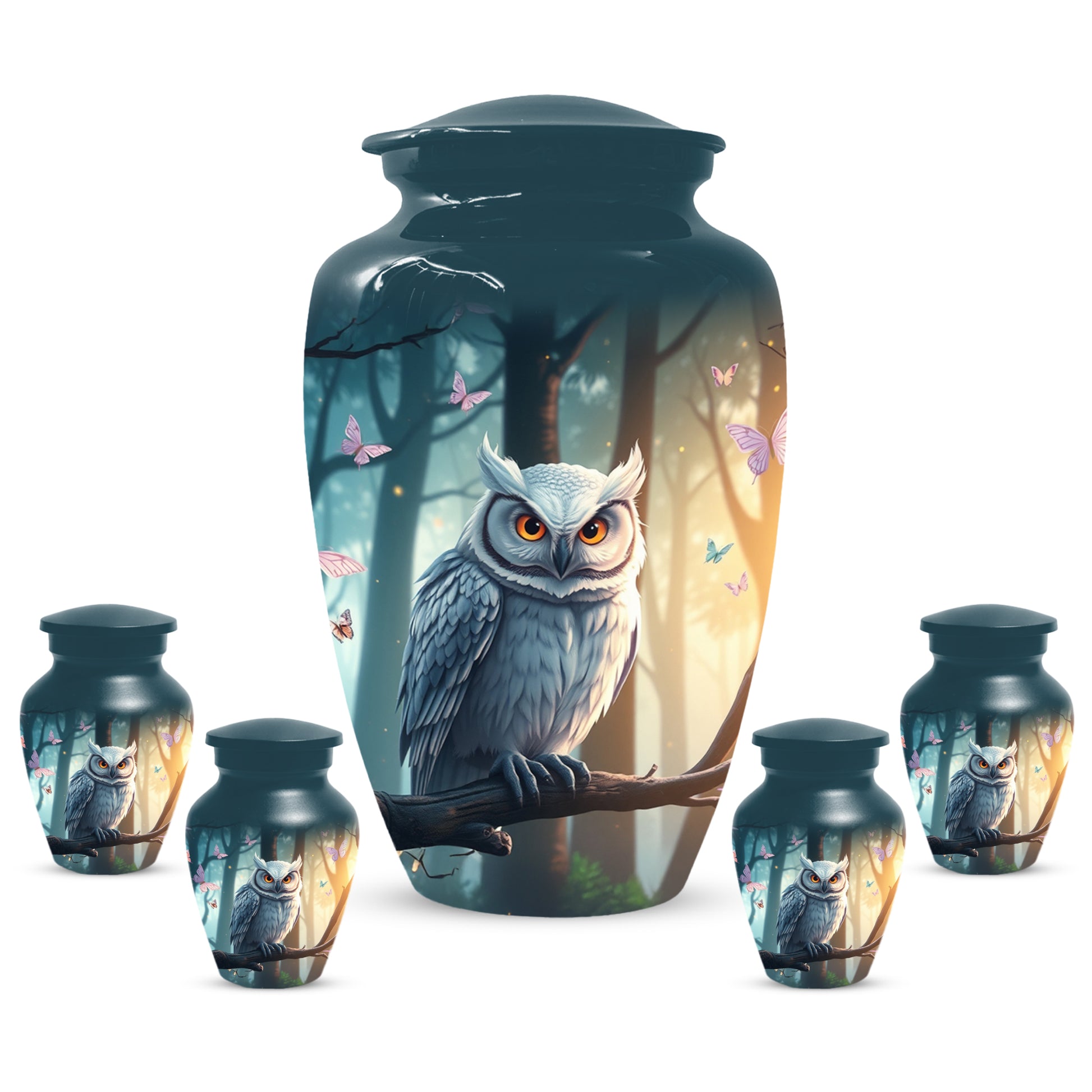 Snowy Owl Urn for Mom – Custom Owl Cremation Urns for Ashes | Adult Female Funeral Keepsake