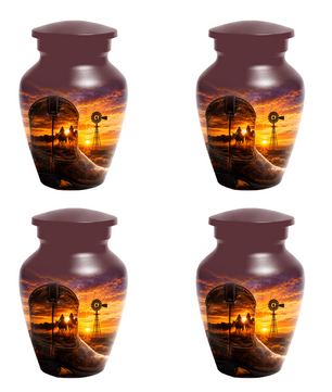 Cowboy Cremation Urn for Dad, Western Boot Memorial keepsake Urns for Ashes