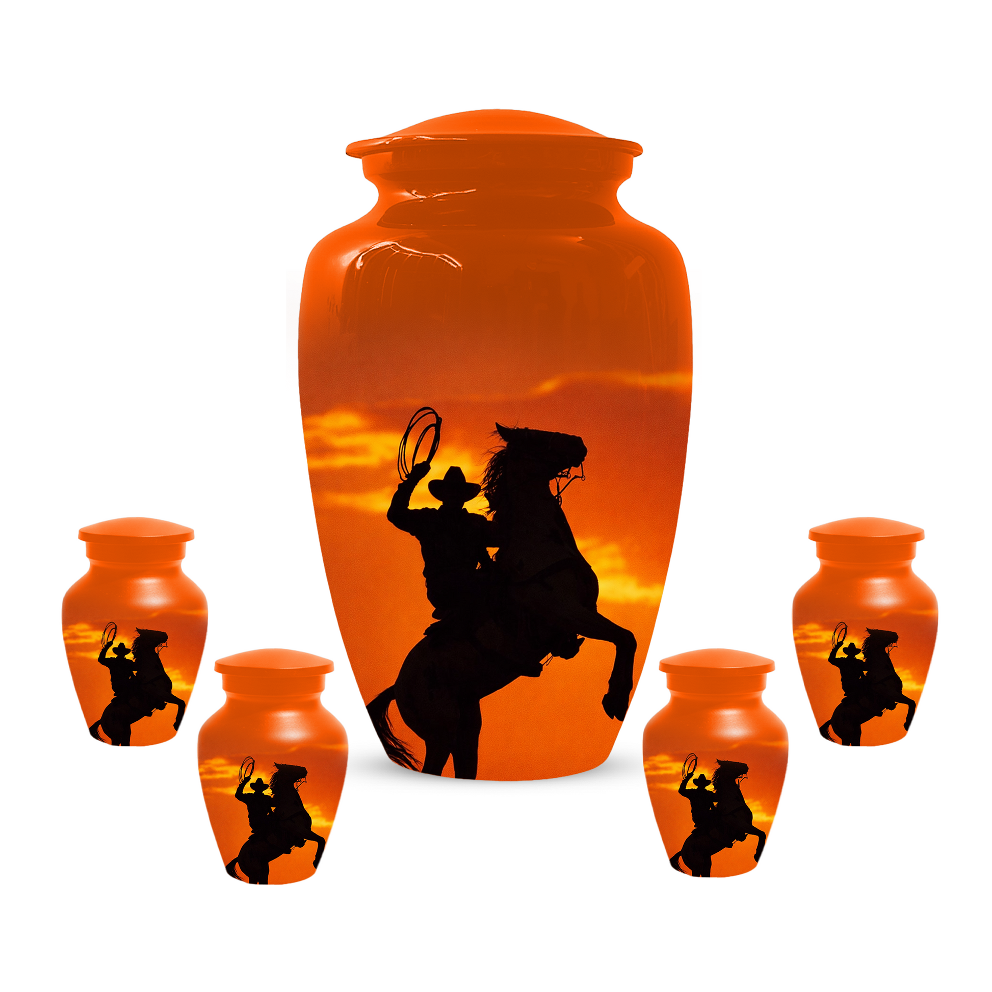 Personalized Cowboy Urn for Ashes | Western Horse Cremation Urn for Dad