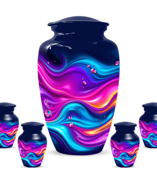 Abstract Wave Urn for Dad – Custom Keepsake Cremation Urn for Ashes