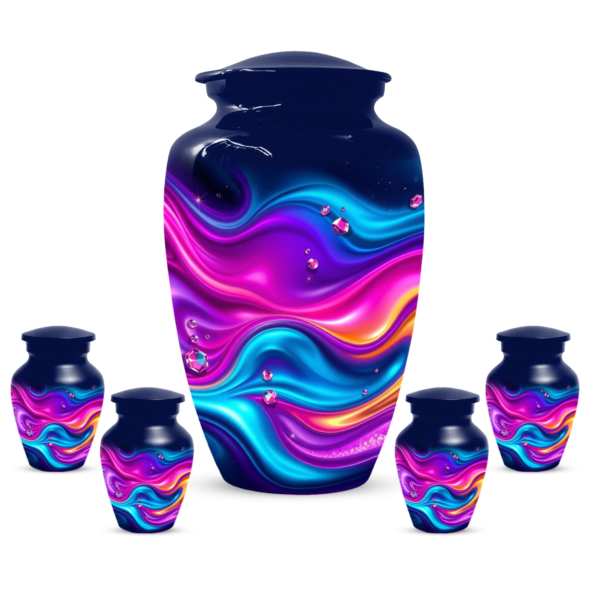 Abstract Wave Urn for Dad – Custom Keepsake Cremation Urn for Ashes