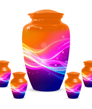 Modern Abstract Cremation Urn for Ashes – Colorful Adult Funeral Urns