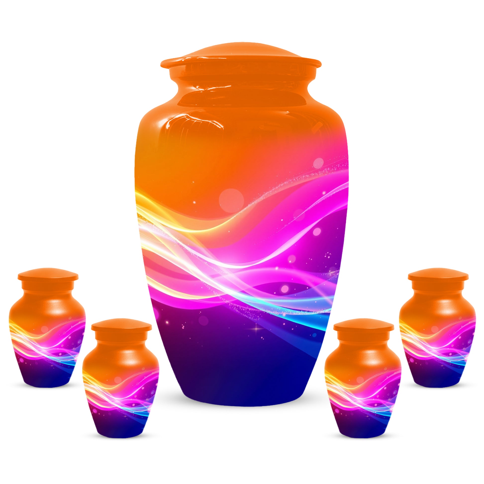 Modern Abstract Cremation Urn for Ashes – Colorful Adult Funeral Urns