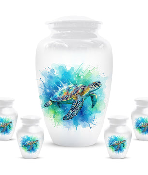 Turtle Urn for Human Ashes | Peaceful Turtle Adult Cremation Urn & Nature Memorial