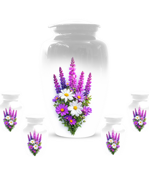 Wildflower Urn for Ashes, Custom Floral Cremation Urn for Mom