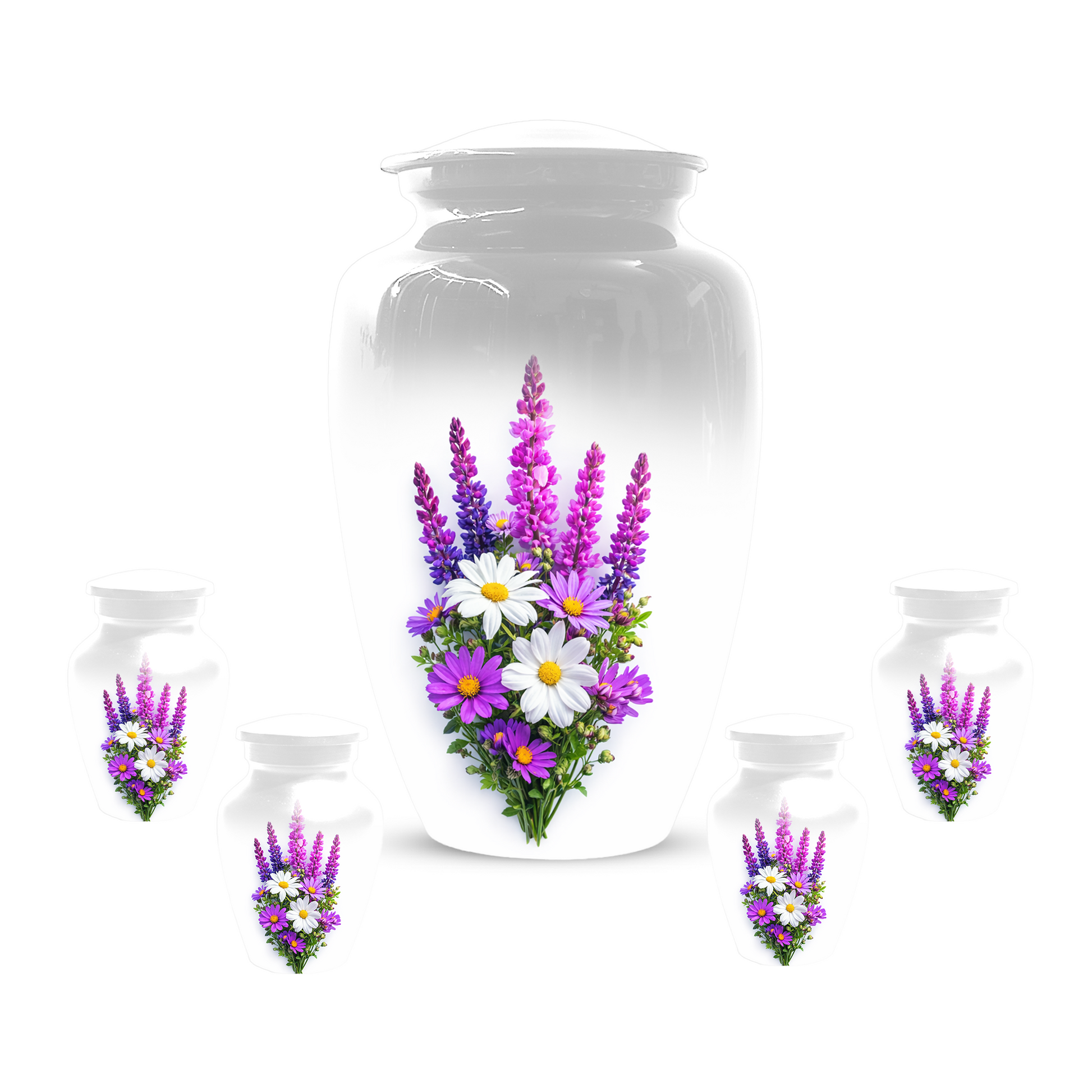 Wildflower Urn for Ashes, Custom Floral Cremation Urn for Mom