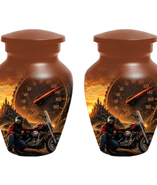 Motorcycle Urn for Ashes - Motorcycle Memorial  Keepsake for Dad
