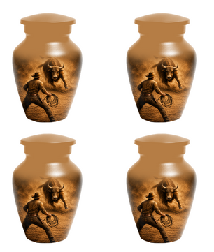 Bull Riding Memorial Urn for Dad -  Cowboy Cremation Urn for Ashes Male