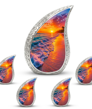 Beach Sunset Urn for Human Ashes | Ocean Sunset Beach Cremation Urn