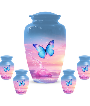 Butterfly Cremation Urn for Ashes | Blue Butterfly Memorial Urn for Mom