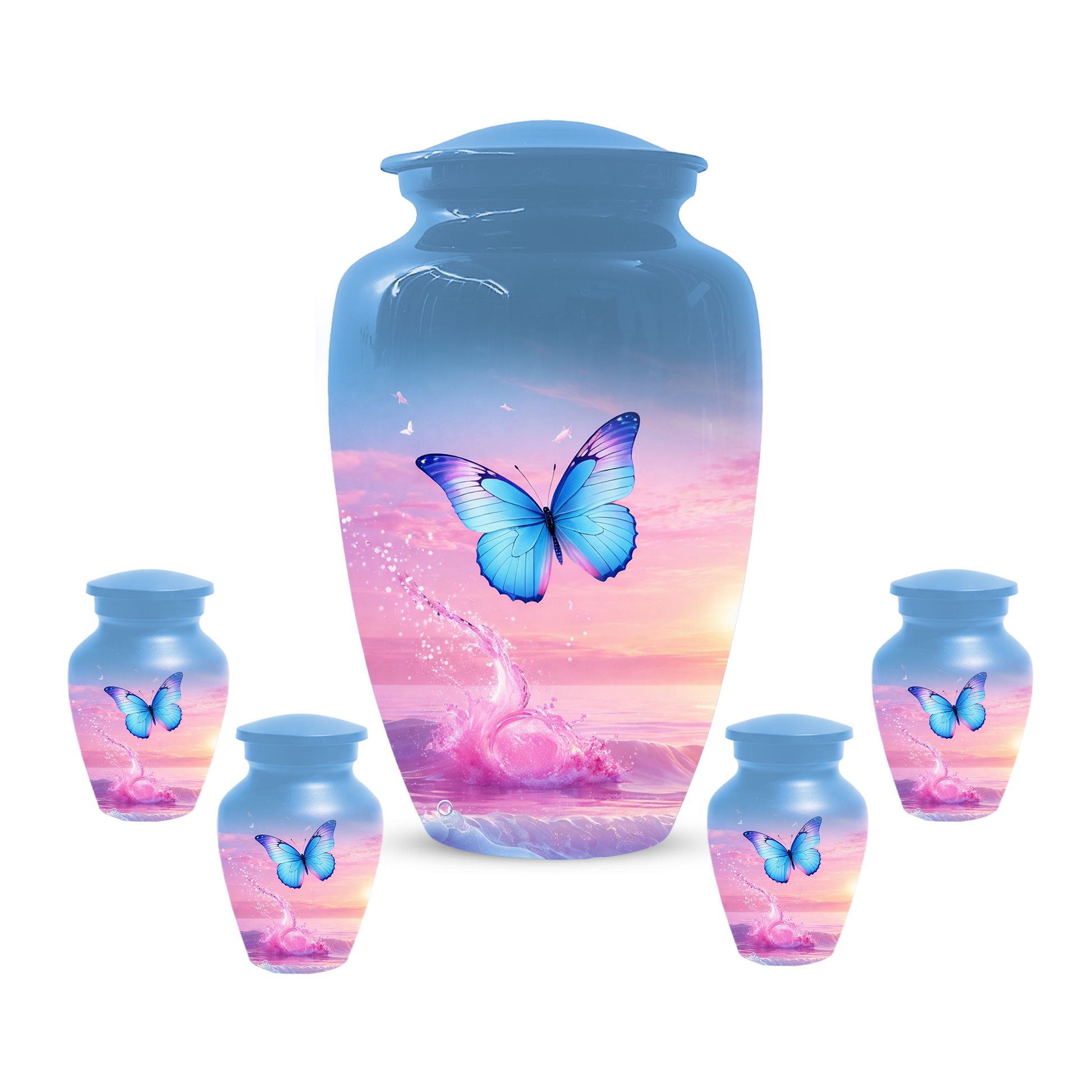 Butterfly Cremation Urn for Ashes | Blue Butterfly Memorial Urn for Mom