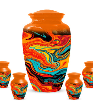Abstract Art Cremation Urn for Ashes – Custom Colorful Memorial Urns for Men & Women