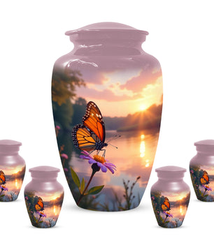 Butterfly Sunshine Urn for Human Ashes | Butterfly Sunrise Cremation Urn