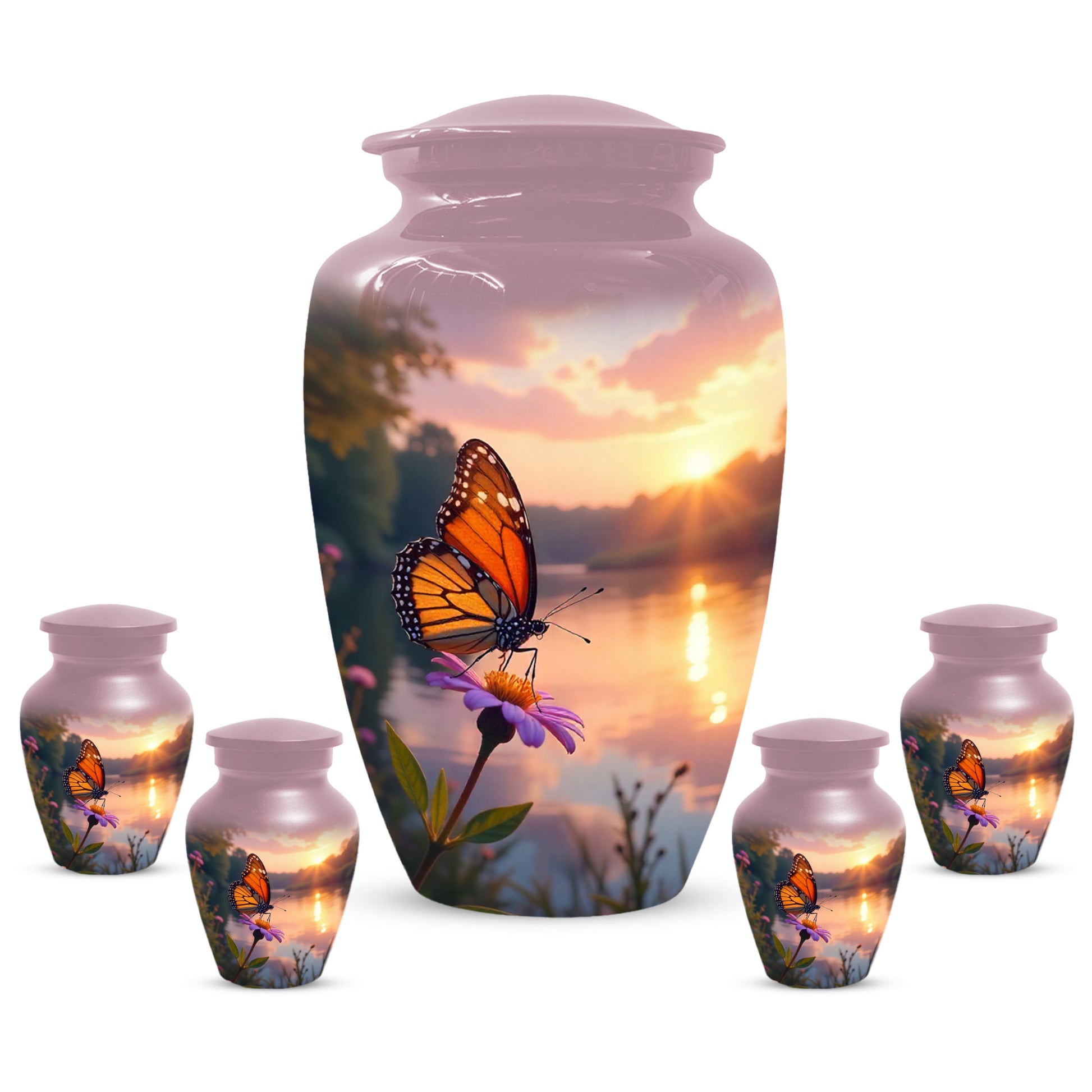 Butterfly Sunshine Urn for Human Ashes | Butterfly Sunrise Cremation Urn