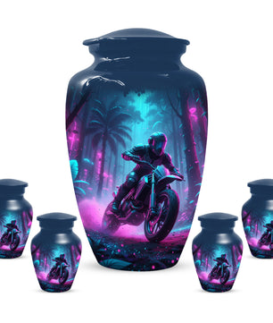 Dirt Bike Urn for Ashes - Personalized Motocross Memorial for Dad | Motorcycle Cremation Urns for Father