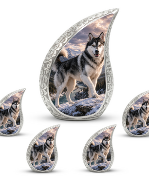 Large Husky Dog Cremation Urn - Siberian Memorial Keepsake Urns For Pet Ashes