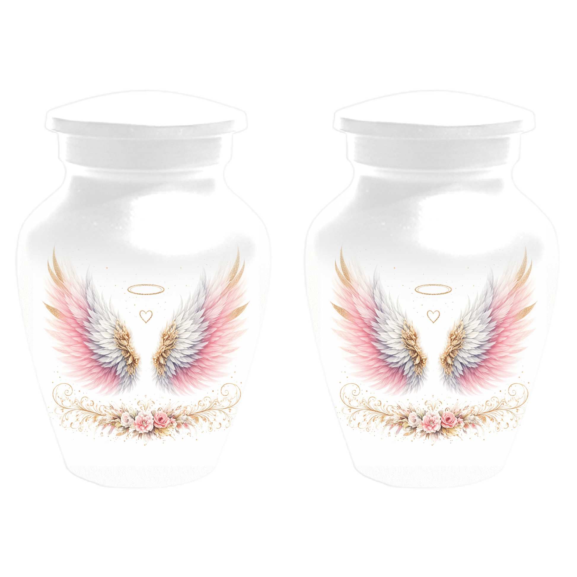 Personalized Angel Wings Cremation Urn for Human Ashes | Custom Adult Urn