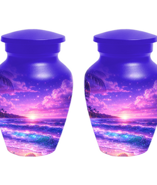 Personalized Beach Cremation Urn for Ashes | Ocean Wave Memorial Urn