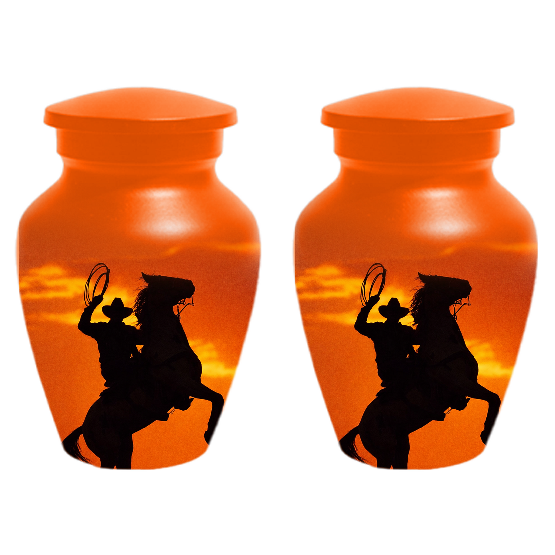 Personalized Cowboy Urn for Ashes | Western Horse Cremation Urn for Dad