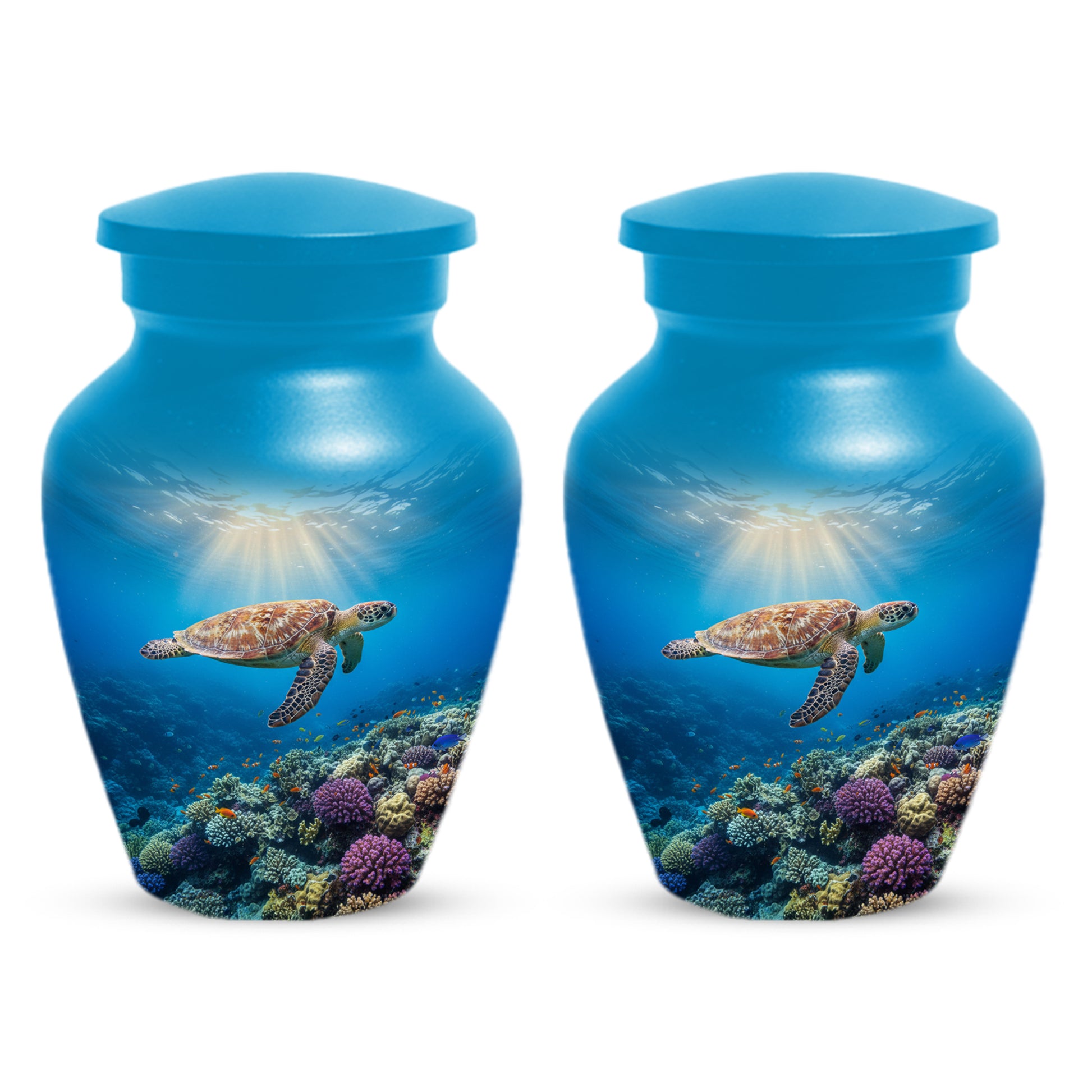 Ocean Wave Cremation Urn for Adult Ashes | Sea Turtle Ocean Theme Memorial Urn