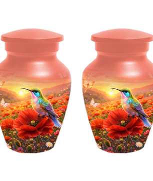 Hummingbird Urn for Ashes, Custom Cremation Urn for Mom, Floral Memorial Urn for Women,