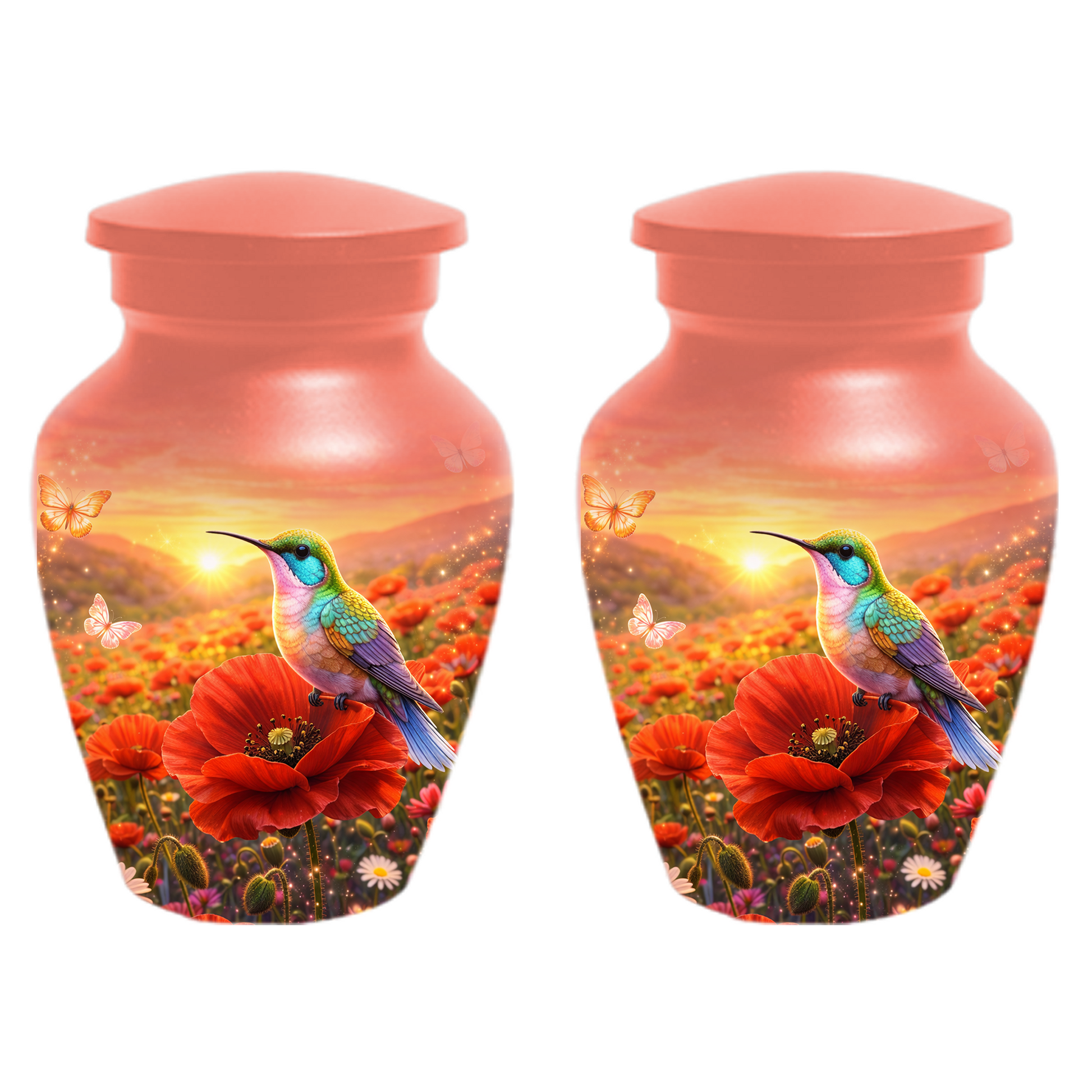Hummingbird Urn for Ashes, Custom Cremation Urn for Mom, Floral Memorial Urn for Women,