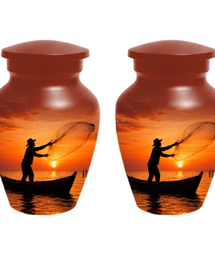 Fishing Urn for Ashes, Gone Fishing Memorial Urn