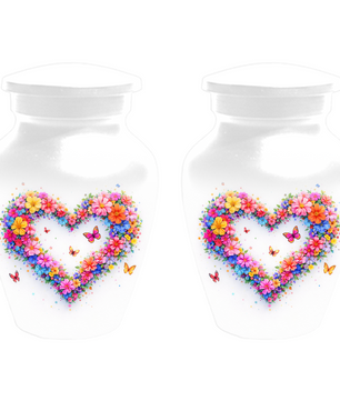 Butterfly Heart Urn for Ashes, Custom Floral Cremation Urn for Mom