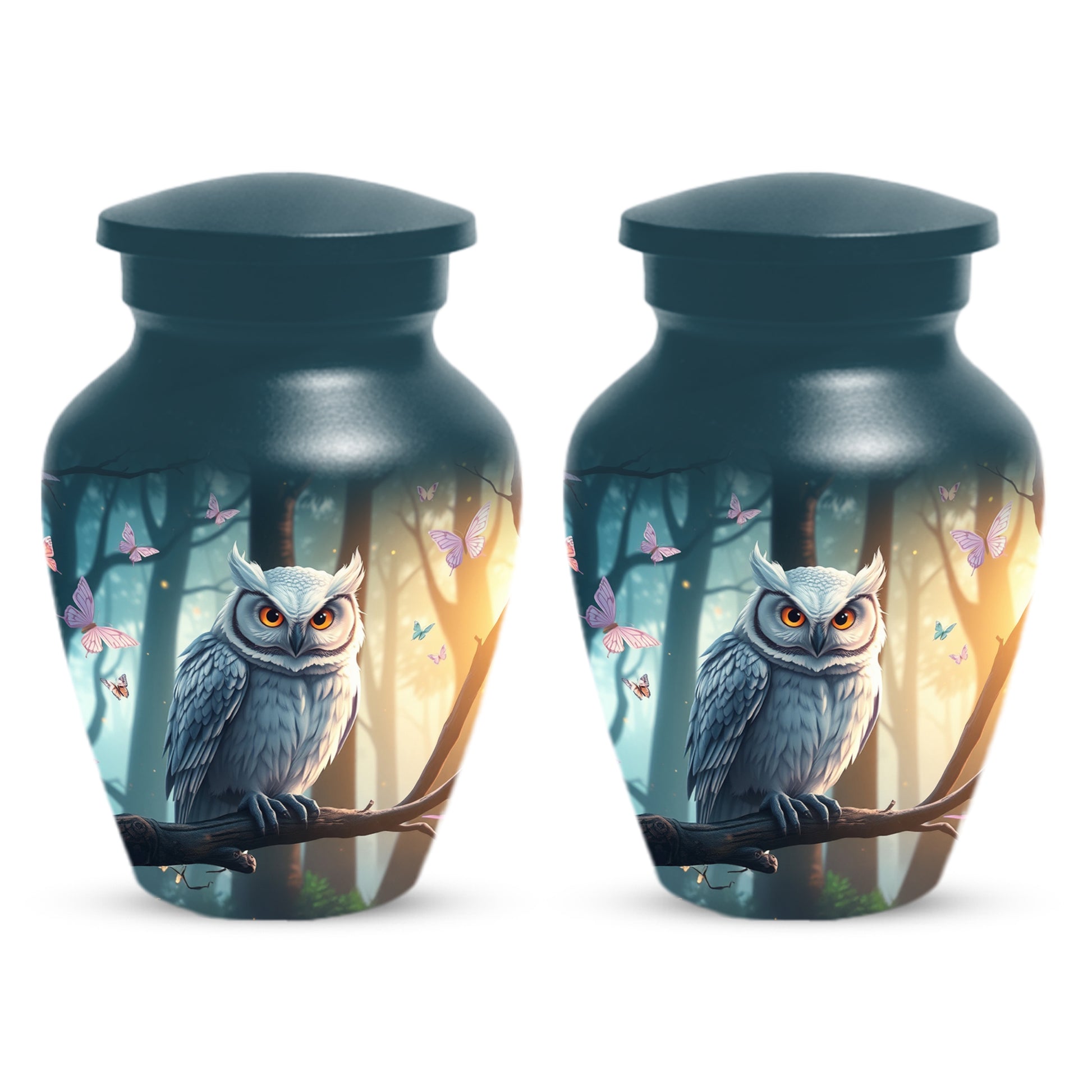 Snowy Owl Urn for Mom – Custom Owl Cremation Urns for Ashes | Adult Female Funeral Keepsake