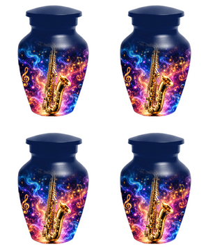 Saxophone Cremation Urn for Dad & Mom, Personalized Music Memorial Urn for Human Ashes
